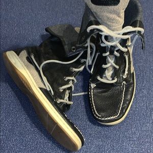 Sperry Top-Slider Black Leather Boots!